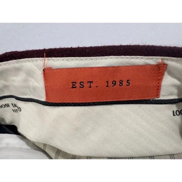 Scotch & Soda Pants Mens Maroon Wool Blend Dress Trousers Loose Taper Fit Sz 30 - Picture 6 of 11